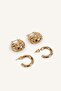 Women's 2-Piece Perforated and Hoop Earring Set I7115Axns - 2