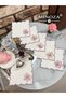 Lotus Flower Brooch, Colorful Edge Embroidery, Stain-Resistant Fabric Presentation Napkin, Cocktail Napkin, Coffee Napkin, Cup Coaster 6 Pieces