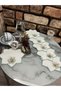 Star Shaped Colorful Embroidered Stain Resistant Fabric Presentation Napkin with Lotus Flower Brooch, Cocktail Napkin, Coffee Napkin, Coaster 6 Pieces - 4