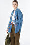 Washable Embroidered Denim Tunic Blue