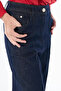High Waist Denim Trousers Dark Navy Blue - 5