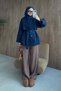 Styl Buttoned Half Trench Navy Blue - 4