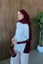Stone Detailed Knitwear Shirt Burgundy - 3