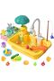 Kids Kitchen Sink Toy with Running Water and Fishing Game,Electric Dishwasher Playset with Floating Toys and Utensils