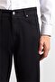 Black Regular Straight Twill Regular Waist Casual Trousers - 3