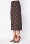 Slit Plaid Patterned Midi Skirt - 5