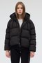 Women's Black Hooded Inflatable Puffer Coat - 3