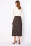 Slit Plaid Patterned Midi Skirt - 6