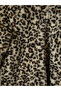 Hooded Leopard Patterned Girls' Plush Coat - 3