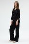 Pocket Detailed Snap Button Chenille Denim Fabric Stylish Top and Bottom Set - 2