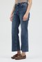 Blue High Waist Straight Fit Cropped Leg Jean Denim Trousers