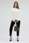 Ecru Crew Neck Drop Shoulder Knitwear Sweater - 5
