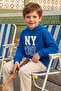 3 Threaded Letter and Number Printed Hooded Boy's Sweatshirt