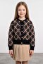 Baklava Patterned Ribbon Girl's Cardigan - 2