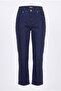 Large Size Jeans with Stone Embellishments on the Sides, Navy Blue - 2
