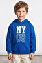 3 Threaded Letter and Number Printed Hooded Boy's Sweatshirt - 2