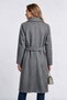 Women's Double-Breasted Belted Long Coat with Wide Turn-Down Collar - 2