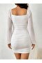 Rochie mini, albă - XL - 3