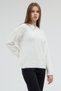 Ecru Crew Neck Drop Shoulder Knitwear Sweater - 3