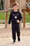 Teddy Bear Embroidered Crew Neck Boys' 2-Piece Set