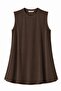 Chiffon Detailed Zero-Sleeve Tunic Brown