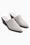 Teresa Genuine Leather Beige Heeled Women's Slippers - 3