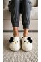 Women's Black Hello Motif Furry House Slippers 3 cm Byndti̇mjhk01 - 3