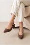 Women's Nubuck Brown Strappy New Season Low Heel Shoes - 4