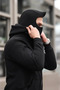سويت شيرت رجالي ماسكلي نينجا موديل بقلنسوة مزدوجة و3 خيوط وسحاب - أسود - 2