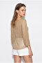 Women's Gold Gold Silvery Openwork Oversize Thin Knit Mercerized Knitwear Blouse 2837 60286469 - 7