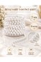 White Fixed Full Pearl Ribbon 7 mm 9 Meters – Dowry Decoration, Jewelry Accessory, Hobby and Decorative Pearl Ribbon