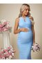 Rochie maxi, albastră - XXL - 2