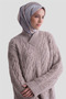 Hair Braid Patterned Sweater 25Kd6002 Ecru - Mink - 4