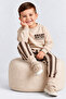 Boy's Great New Day Printed Sweatshirt and Striped Sweatpants 2-Piece Set Ak124 - 3