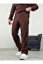 Men's Striped Crepe Fabric Cream Shirt Pants Bottom Top Set Long Sleeve - Brown - 3
