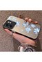 Infinix Smart 9 Compatible Acrylic Hard Back Panel with Silicone Edges Blue Flower Printed Phone Case - 3