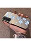 Samsung Galaxy A05S Compatible Acrylic Hard Back Panel Silicone Edged Blue Flower Printed Phone Case - 3