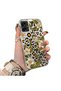 Samsung Galaxy A06 4G/5G Compatible Aesthetic Floral-Leopard Pattern Case Acrylic Hard Back Silicone Edge