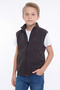 Boy's 3 Thread Yarn Stand Collar Zippered Double Pocket Vest - 5