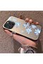حافظة هاتف متوافقة مع iPhone 16 Pro Max مصنوعة من الأكريليك الصلب مع حافة من السيليكون وطباعة زهور زرقاء - 3