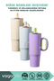 1200ml Mug Series Matte Body Non-Slip Base With/Without Straw Use Large Handle Sus316L Stainless Steel Thermos 6 Hours Hot/Cold - 8