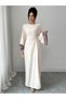 Rochie maxi, crem - L - 6