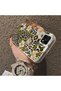 Realme C21 Compatible Aesthetic Floral-Leopard Pattern Case Acrylic Hard Back Silicone Edge - 4