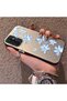 Samsung Galaxy M23/M13 Compatible Acrylic Hard Back Panel with Silicone Edges Blue Flower Printed Phone Case - 3
