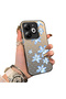 Tecno Spark 20 Compatible Acrylic Hard Back Panel with Silicone Edges Blue Flower Print Phone Case
