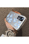 Xiaomi Mi 12T/12T Pro Compatible Acrylic Hard Back Panel with Silicone Edges Blue Flower Print Phone Case - 4