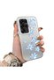 Samsung Galaxy S25 Ultra Compatible Acrylic Hard Back Panel Silicone Edged Blue Flower Printed Phone Case