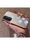 Samsung Galaxy A55 Compatible Acrylic Hard Back Panel Silicone Edged Blue Flower Printed Phone Case - 3