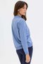 Women's Polo Collar Diamond Lace-Up Knitwear Sweater Blue - 3