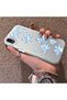 iPhone Xr Compatible Acrylic Hard Back Panel Silicone Edged Blue Flower Printed Phone Case - 3